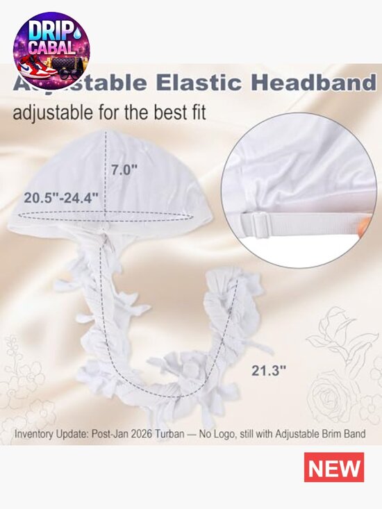 Satin Lined Halo Turban Durag Pre-Tied Tassels Skull Cap Beanie